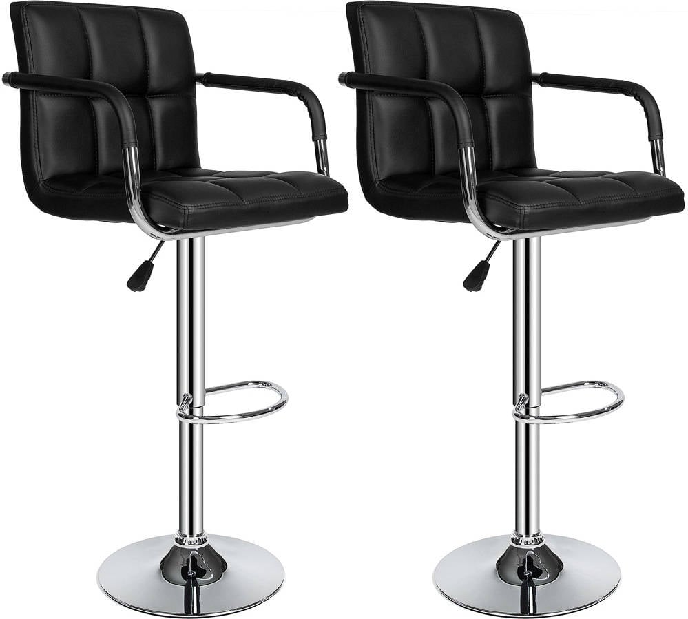 Conjunto de 2 Bancos de Bar JEOBEST Combuy Negro (43 x 38 x 105 cm)