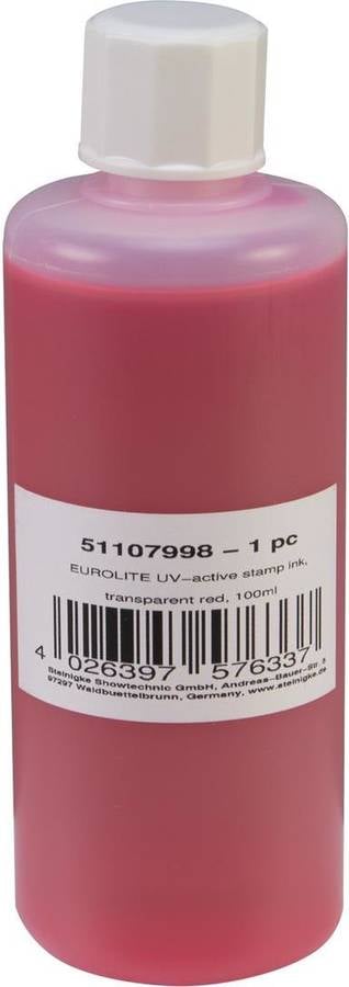 Eurolite Tubo 120 cm color tinta de sellos uv active stamp ink transparente rojo 100