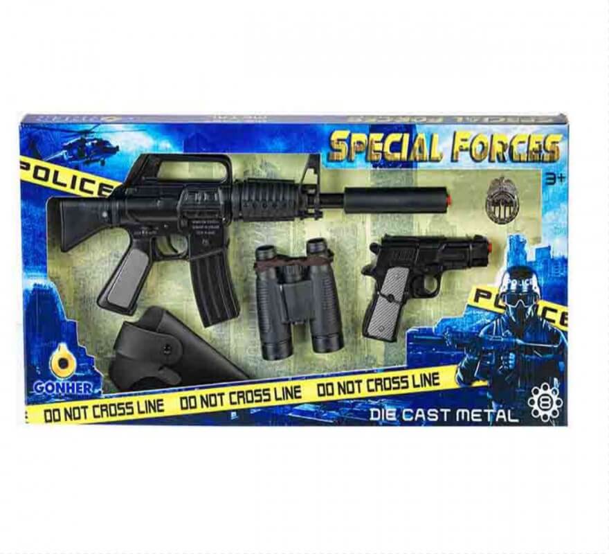 Conjunto Policia Rifle asalto pistola complementos 8 pzs gonherpolicia sin 4466