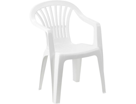 Silla Empacable de Resina con Espalda Baja Blanco 2.75Kg 56X54X80Cm Solo para Uso Doméstico IPAE PRO GARDEN