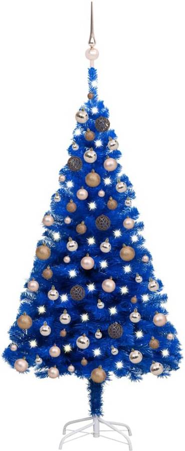 Árbol de Navidad VIDAXL con Luzes LED y Bolas (Azul - 9x18 cm)