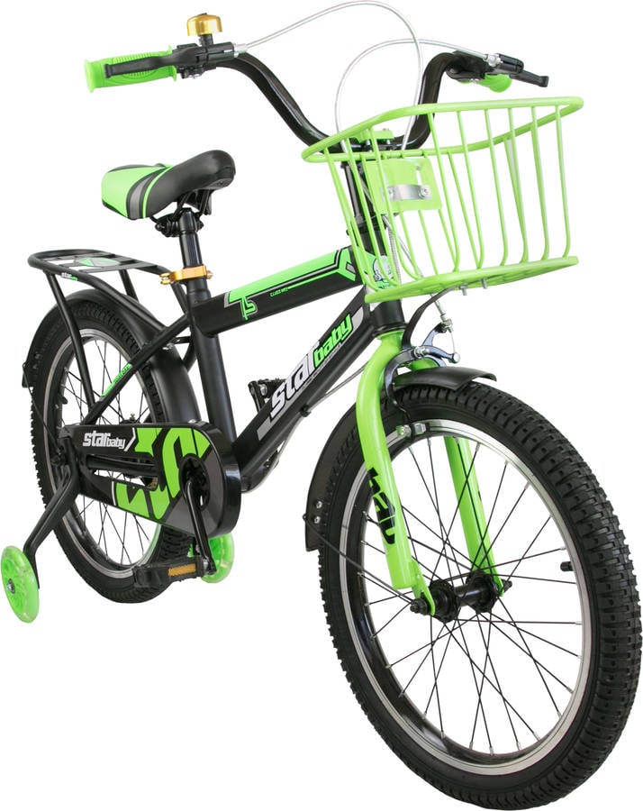 Bicicleta AIREL con Cesta (Edad Minima: 4 años - 16'' - Verde, Negro)