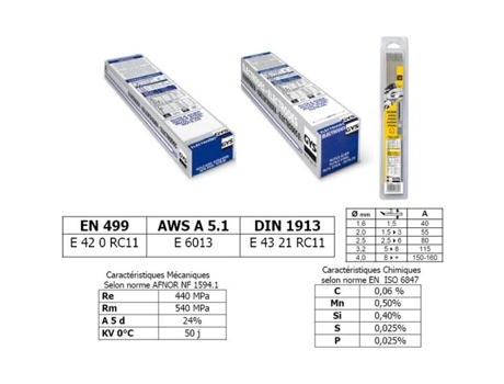 50 Electrodos de Acero Ø 2 GYS