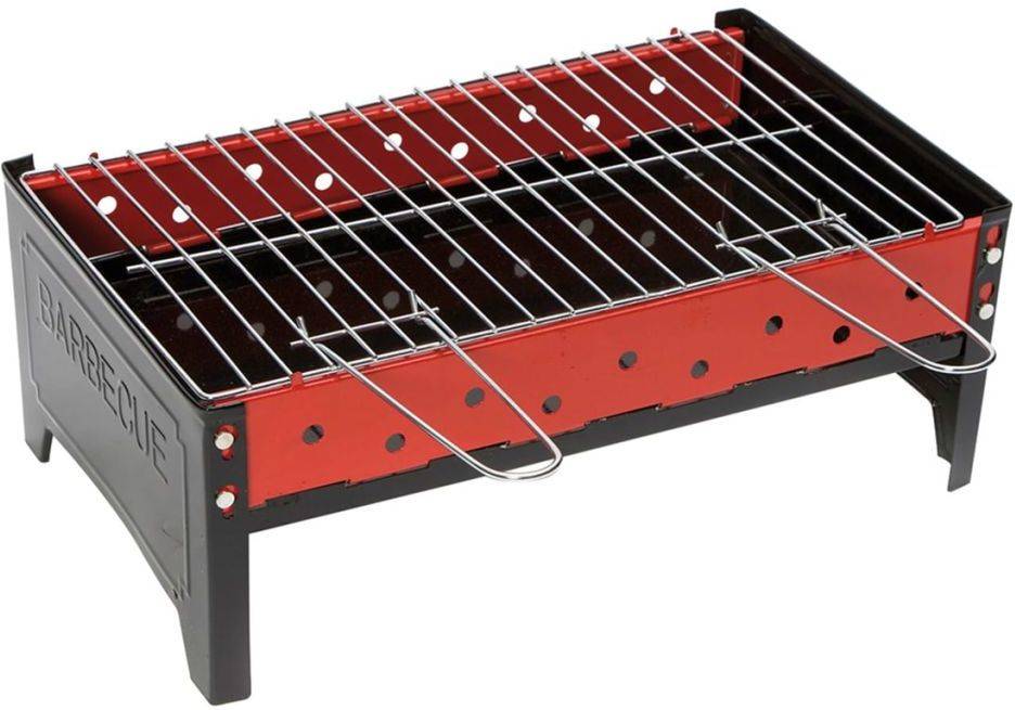 Barbacoa CAMP GEAR 8108357 Carbón (Negro y Rojo - Acero Inoxidable - 44x25x16 cm)