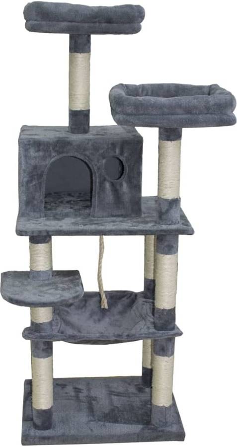 Rascador para Gatos @PET (Gris - 55x45x143 cm - Madera)