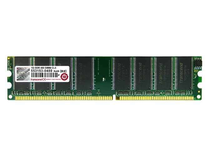 Memoria RAM DDR TRANSCEND (1 x 1 GB - 400 MHz - CL 3)