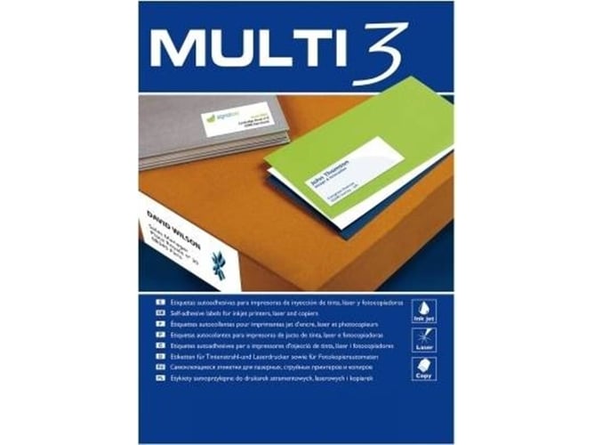 Etiquetas Adhesivas Apli multi3 105 x 35 mm 100 hojas para inkjet laser y 35mm