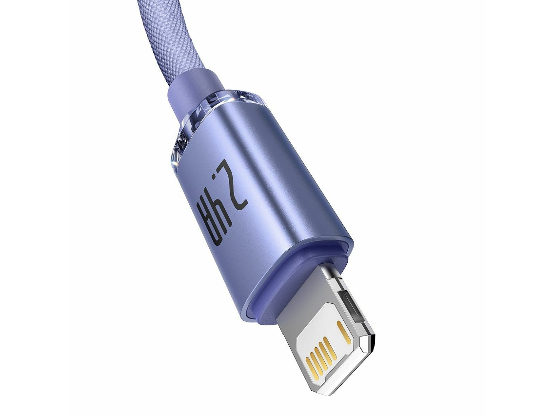 Baseus - Cable de datos y carga rápida de USB-C a Lightning 2.4A