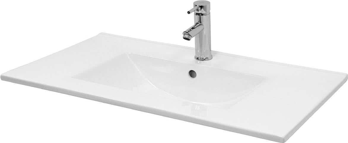 Lavabo ECD GERMANY Rectangular Cerámica (Blanco - 81 x 46.5 x 17.5 cm)