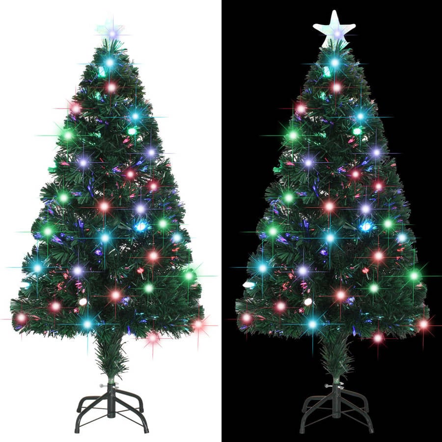 Árbol de Navidad VIDAXL con Soporte y Luces LED (Verde - 60x90x120 cm)