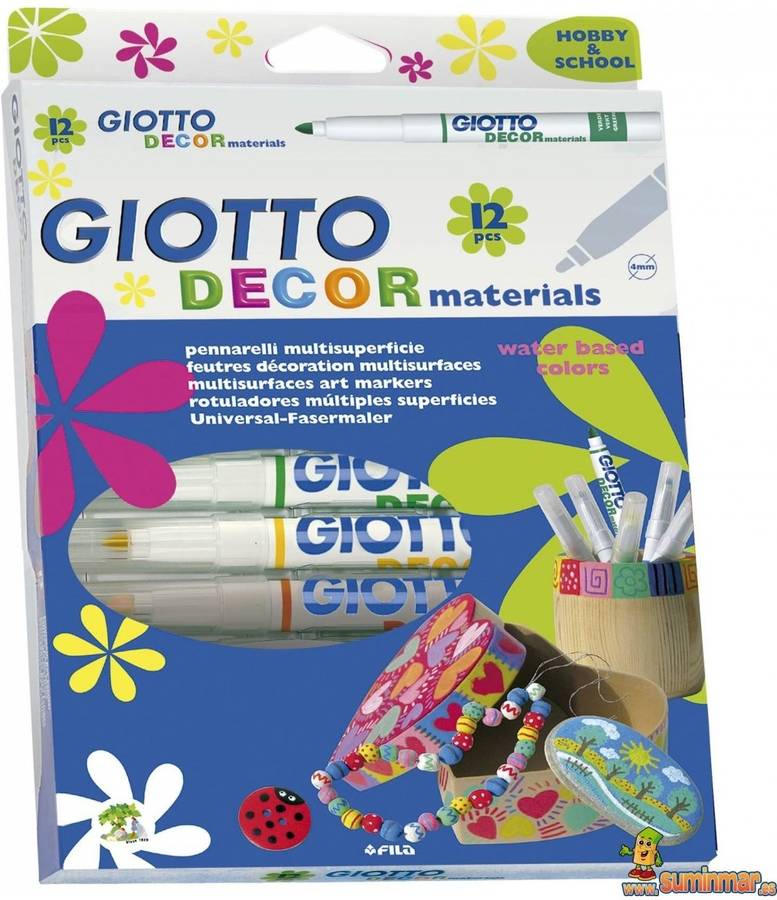 Marcador de diseño GIOTTO Decor Materials (Multicolor - 12 Tabletas)