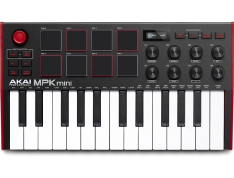 Akai Professional Mpk mini mk3 teclado controlador midi usb de 25 8 drum pads perillas y software musical