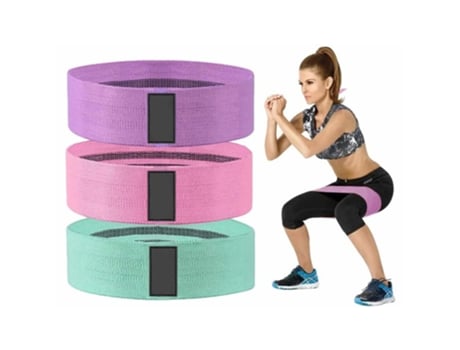 Juego de 3 bandas elásticas de resistencia física SYNERFIT FITNESS