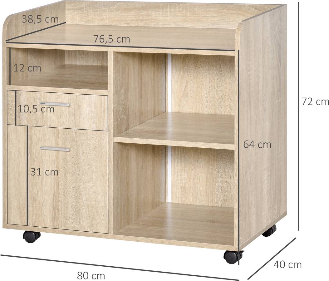 Armario VINSETTO 924-034AK (Marrón - Melamina - 80x40x72 cm)