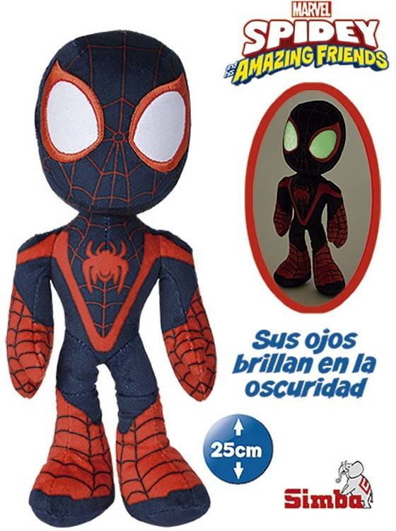 Peluche SPIDERMAN Spidey Miles Morales 25 Cm (Edad Mínima: 1 Año)