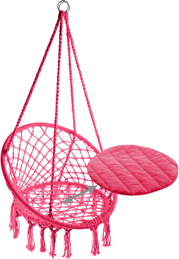 Silla Suspensa TECTAKE Jane (Rosa - Acero - 80x72x125 cm)