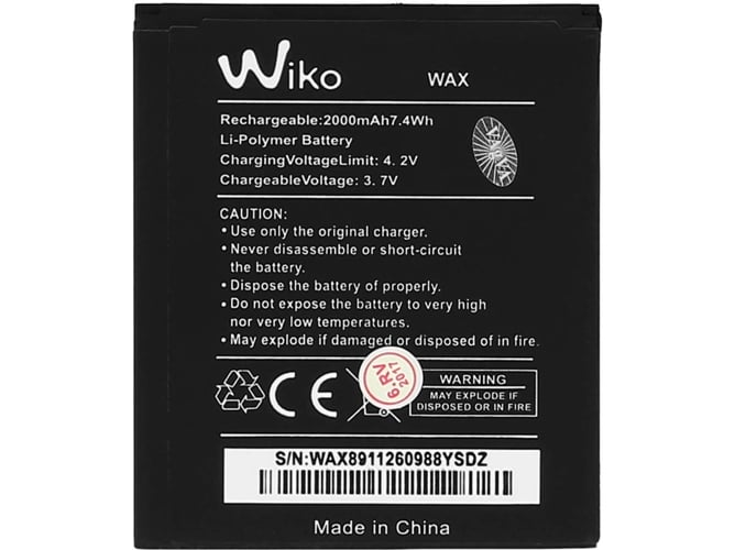 Batería WIKO Wax WAX8911260988YSDZ (2000 mAh)