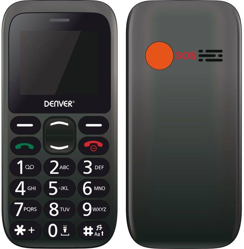 Teléfono Senior DENVER BAS-18300M (1.77'' - Dual SIM - Negro)