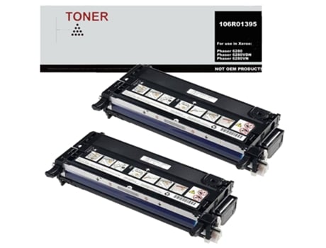 Toner 106R01395 pack 2 cartuchos de toner compatible con Xerox Phaser 6280 GENÉRICO