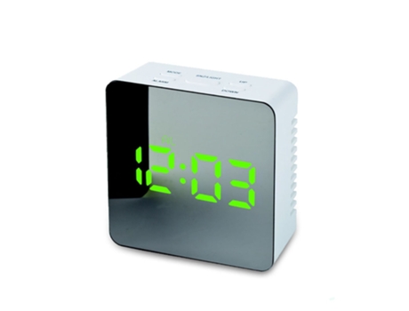 Despertador SLOWMOOSE Reloj Electrónico Digital Temperatura Espejo Snooze Pantalla Grande Escritorio Led [Verde]