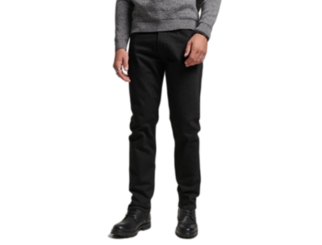 Pantalones de Vaquero de Hombre SUPERDRY Slim Fit Orgánico Algodón Negro (30x34)