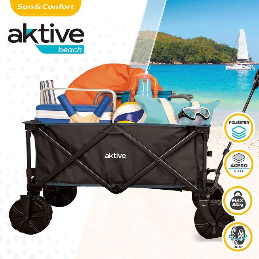 Carrito de Mano AKTIVE 62620 Negro (91x49x99cm)