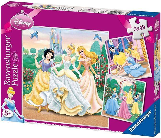 Conjunto de 3 Puzzles RAVENSBURGUER Los Suenos de Princesa (49 piezas)