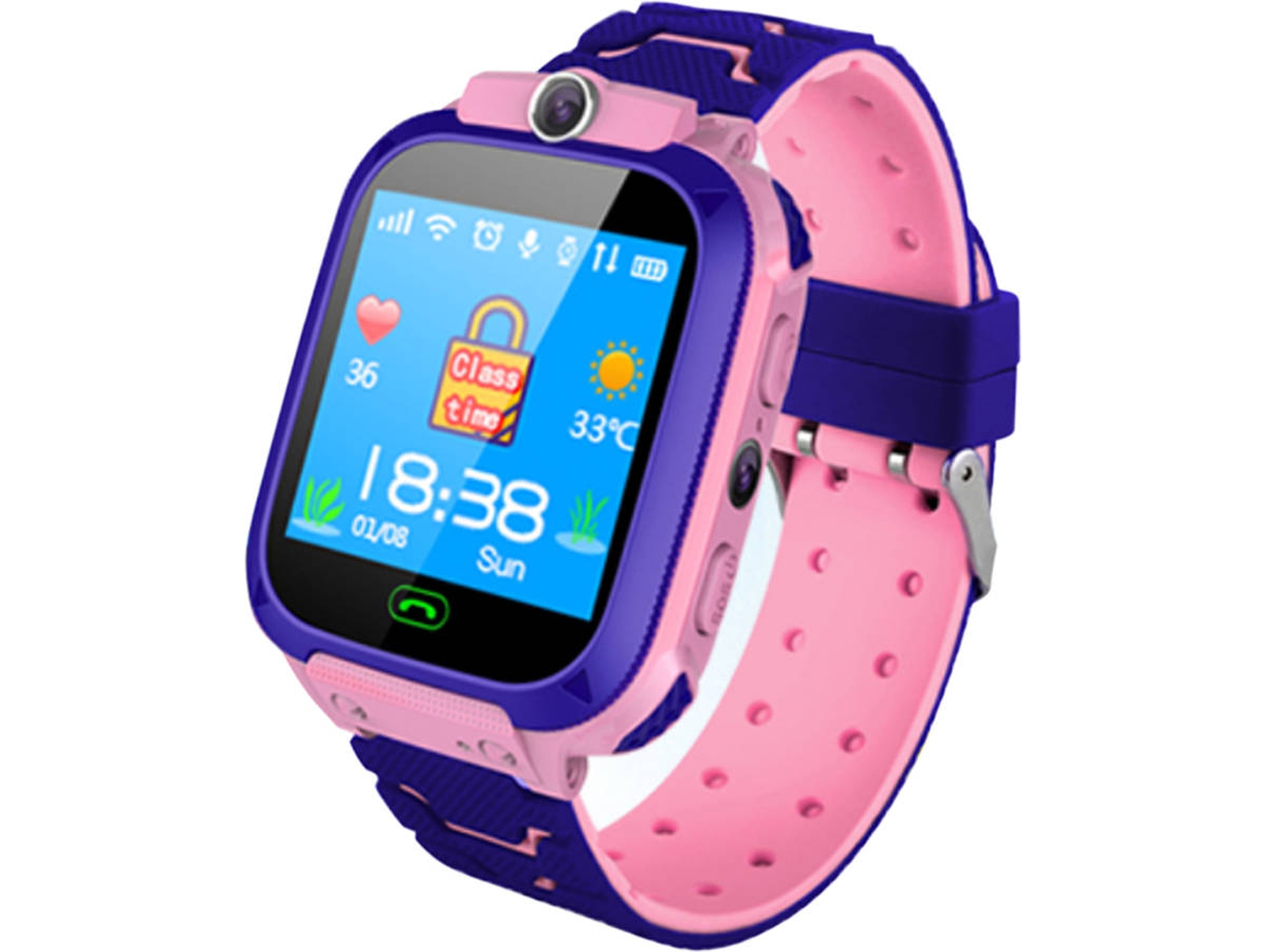 Reloj inteligente GPS con localizador para niños Way Kids Rosa Leotec  LEOTEC