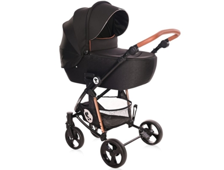 Carrito de bebé trio con capazo duro CRYSTA hasta 22 Kg de LORELLI black diamond