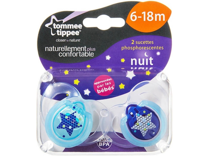 Pack 2 Chupetes TOMMEE TIPPEE Night Time