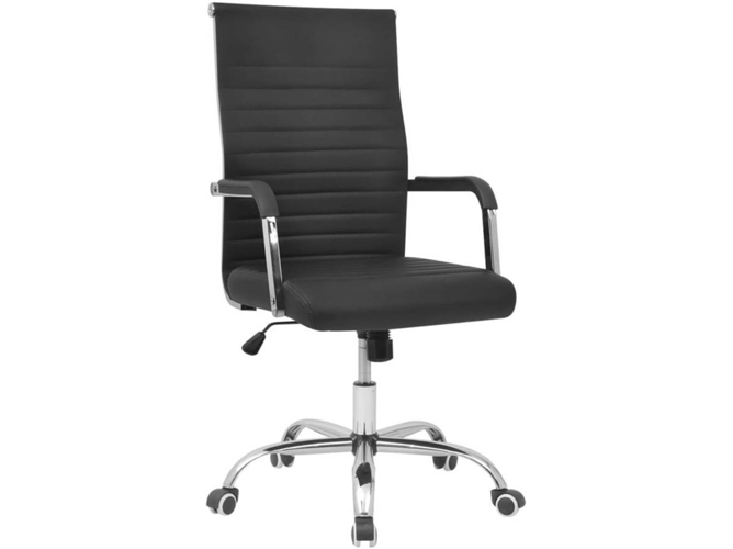 De Oficina Vidaxl cuero artificial 55x63 cm negro escritorio operativa regulable ruedas mesa ordenador