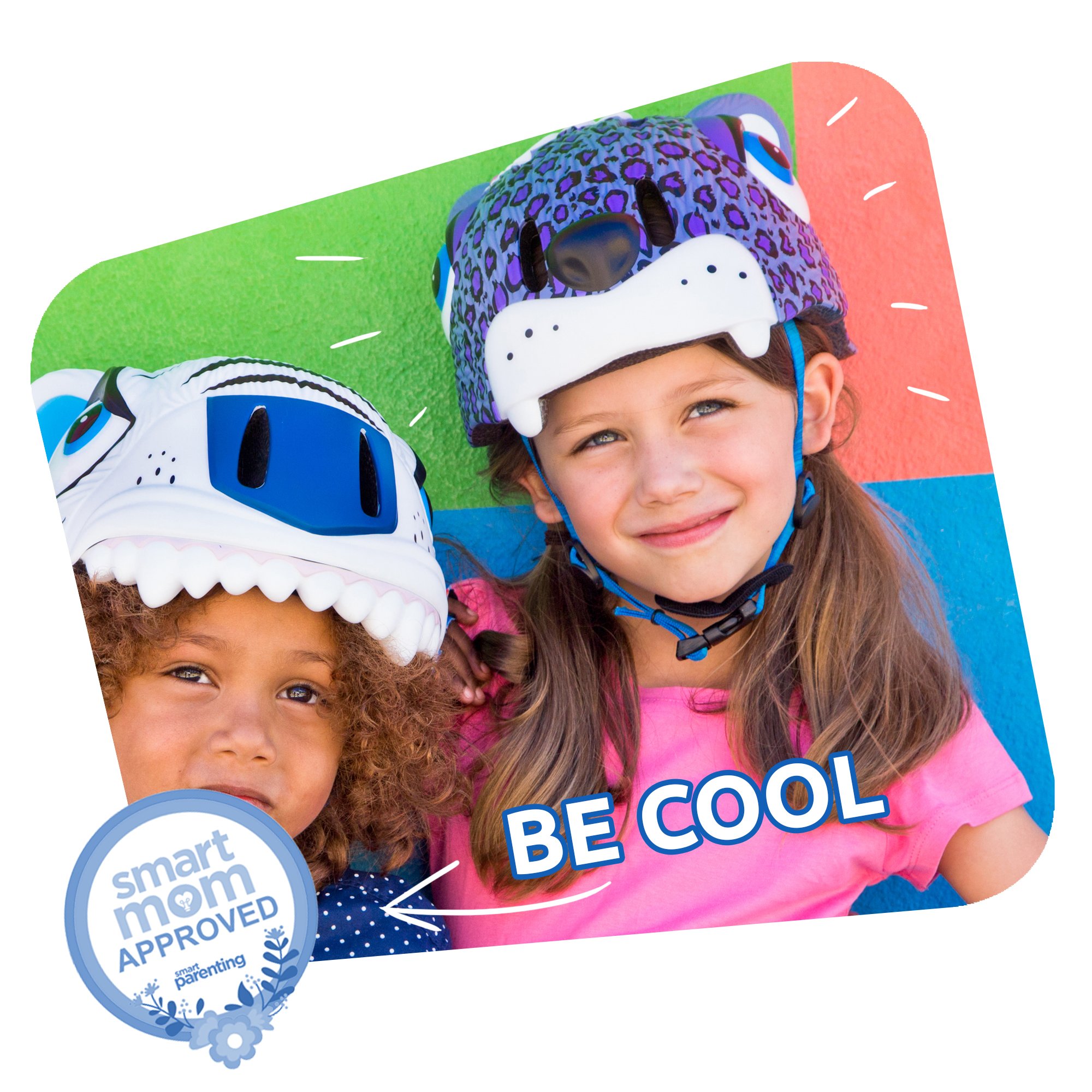 Casco de Bicicleta para Niños CRAZY SAFETY Leopardo Morado Certificado EN1078