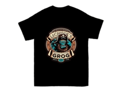 Camiseta ROCKINSTONE Ghost Pirate Grog Algodón para Hombre (L)