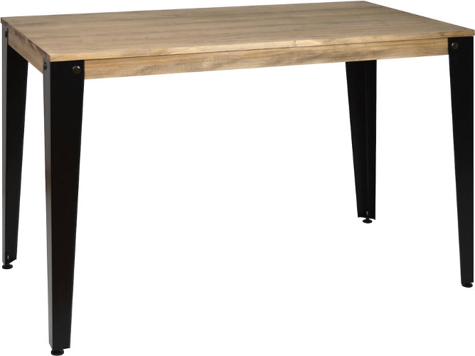 Mesa Lunds Escritorio comedor u oficina 140x80x75cm negra en madera maciza de pino acabado vintage estilo industrial box furniture ds muebles 80x140x755 y 80x140x75cm