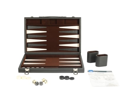 Backgammon con incrustaciones negras 15 38x24cm BUFFALO