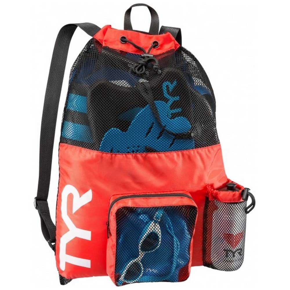 Mochila de Natación TYR Big Mesh Mummy (41-50 L - Rojo)