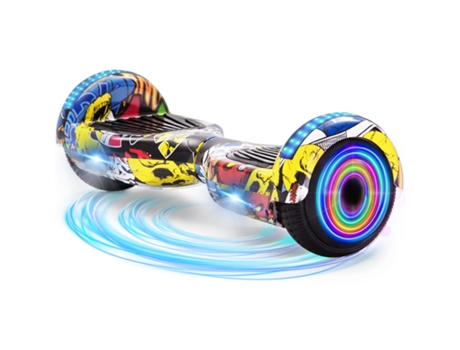 Hoverboard NEI-WAI z1+ Hip Hop para Niños (Columna Bluetooth - Autonomía: 8/10 Km - Velocidad Máxima: 10 Km/H)