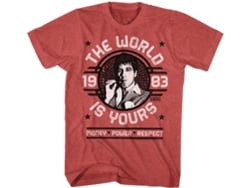 Camiseta Unisexo DEEPSTONE Scarface The World Is Yours brezo rojo (M)