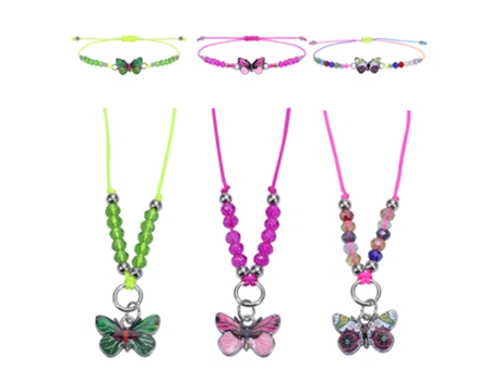 Adornos De Cuentas De Mariposa De Colores, Collar Y Pulsera De Moda, 3 Juegos, Joyería Para Niños Pequeños, Estilo 4 ZMDECQNA