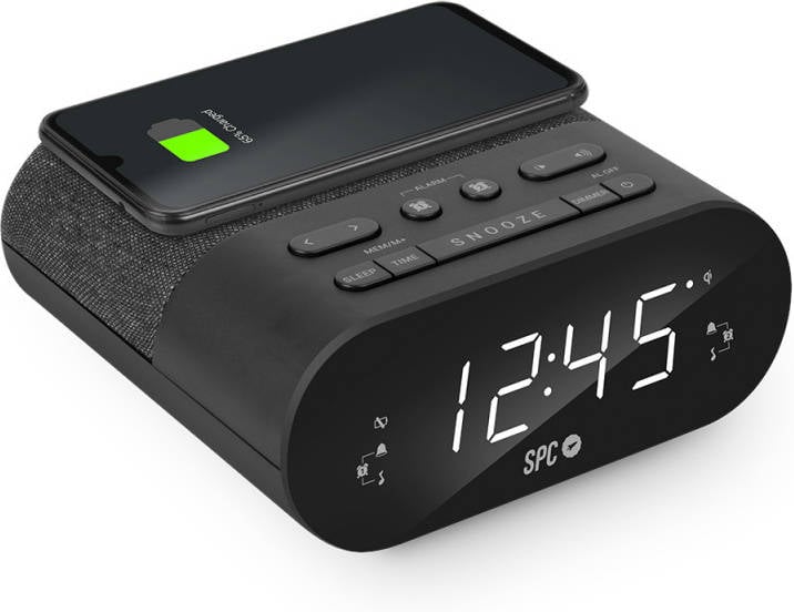 Radio Despertador SPC 4587N (Negro - Digital - Doble Alarma - Función Snooze - Corriente)