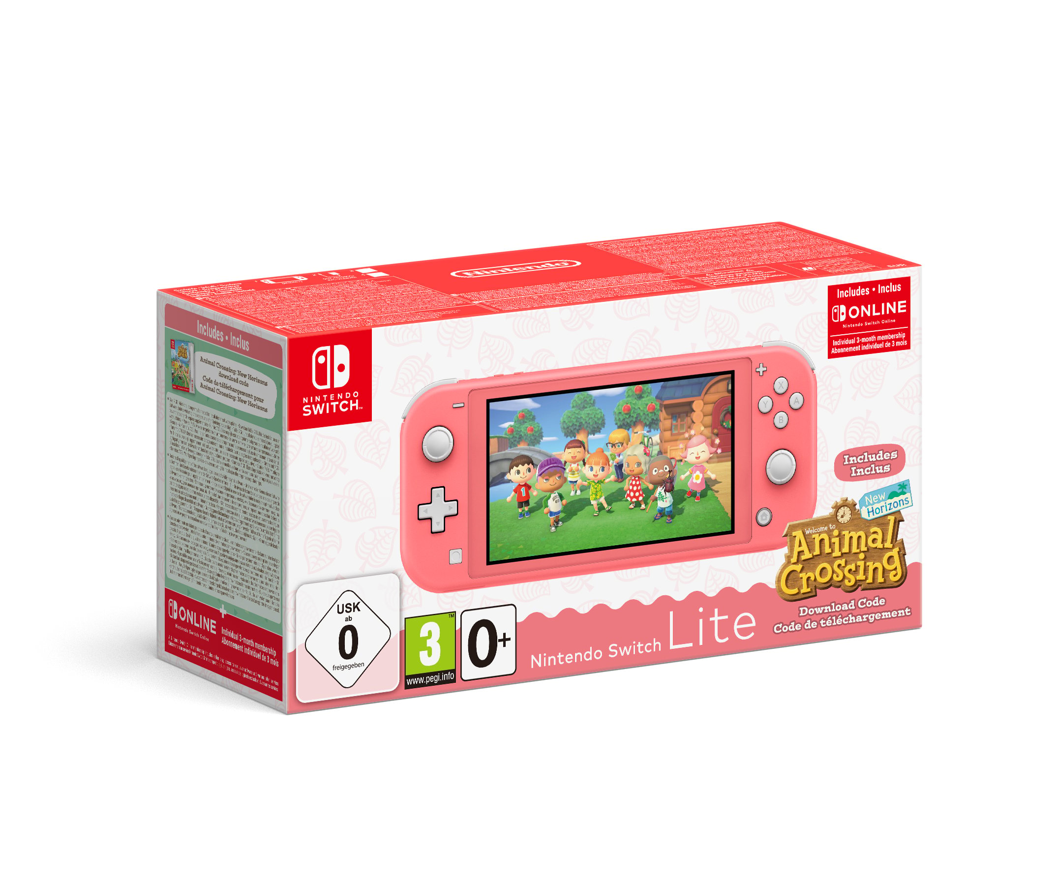 Consola Nintendo Switch Lite + Animal Crossing (32 GB - Coral)