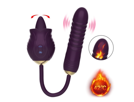 Vibrador de masaje telescópico para lamer la lengua rosa para mujeres (púrpura) VEANXIN