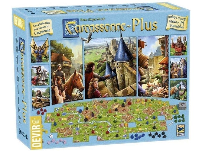 Devir Bgcarplus3 Carcasonne plus juego 11 expansiones edad recomandada 7 años y en español carcassonne