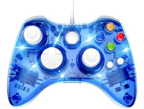 Controlador con Cable 360, Doble Vibración, para Juegos, Azul