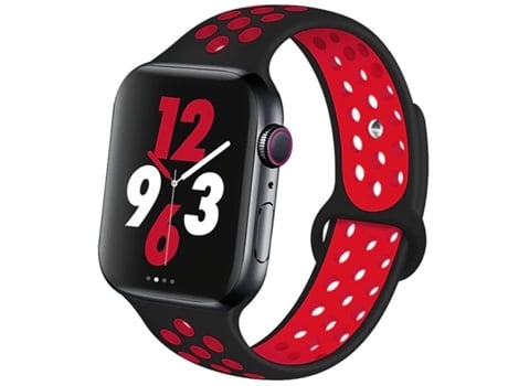 Correa SportyStyle para Apple Watch Series 9 - 45 mm - Negro / Rojo