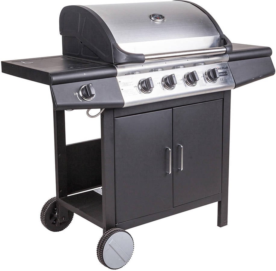 Barbacoa DMORA Gas Barbacoa (Negro - Acero Inoxidable - 136 x 56 x 106 cm)