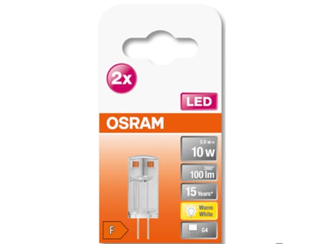 Pack 2 Bombilla LED OSRAM G4 Transparente 0,9W 100Lm 2700K IP20 320 [LV-4058075449770]