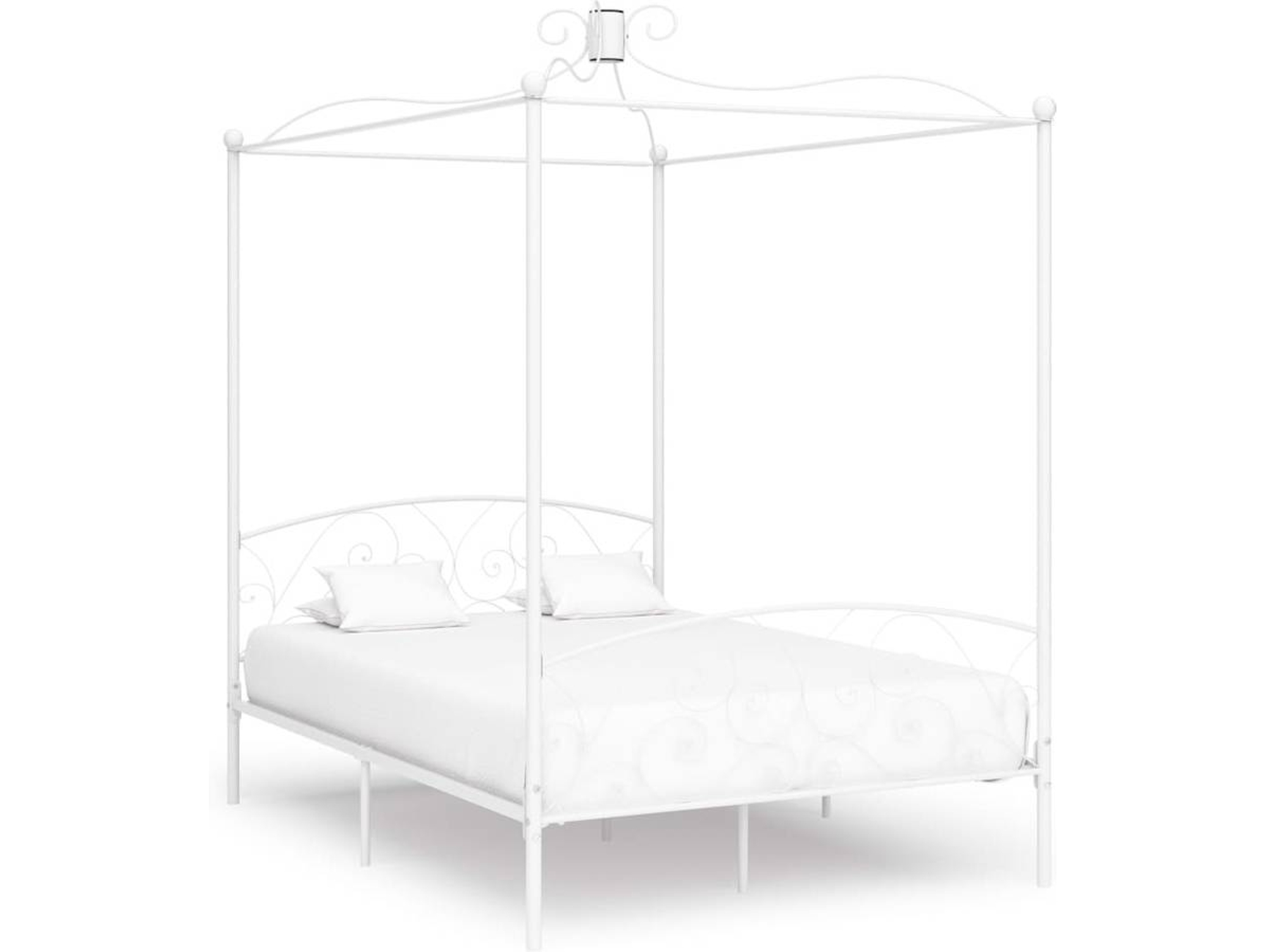 vidaXL Estructura de cama con somier metal blanco 120x200 cm