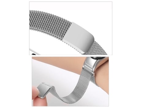 Kit De Pulsera Con Cierre Magnético Milanese Loop + Película De Gel De Cubierta Completa PHONECARE Para Samsung Galaxy Fit3 - Plata / Transparente