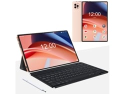 Tablet WUXIAN V62 + Teclado Bluetooth + Funda de piel + Auriculares + Bolígrafo Stylus (10.1'' - 64 GB - 4 GB RAM - Wi-Fi+4G - Dorado)